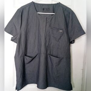 Figs Gray Short Sleeve Top